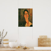 Modigliani - Jeanne H Buterne mit einem weißen Col Poster (Küche)
