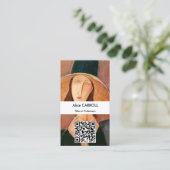 Modigliani - Jeanne Hebuterne Large Hat - QR Code Visitenkarte (Stehend Vorderseite)