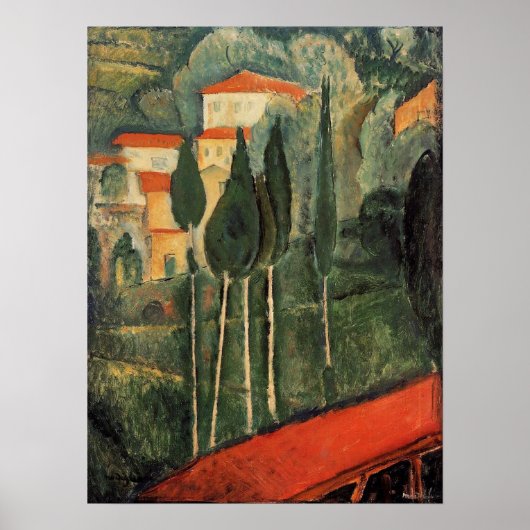 Modigliani - Landschaft Südfrankreich 1919 Poster (Vorne)