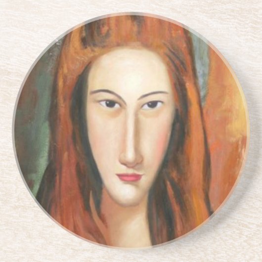 Modigliani - Portrait Jeanne Hebuterneba Untersetz Getränkeuntersetzer (Vorne)