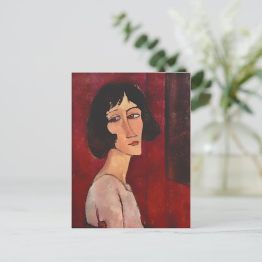 Modigliani Portrait of Magherita Postkarte (Stehend Vorderseite)