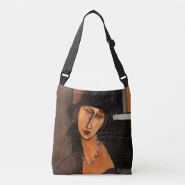 Modigliani - Portrait von Jeanne Hebuterne w/Hat Tragetaschen Mit Langen Trägern