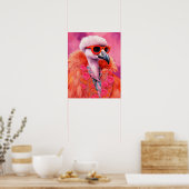 Modisch Flamingo Funky Art Print Poster (Küche)