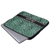 Modisch geprägter Minze Leopard Print and Lace Laptopschutzhülle (Vorne Knopf)