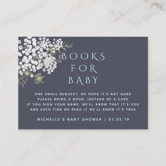 Modisch Gipskraut Boy Baby Showbuchanfrage Begleitkarte (Vorderseite)