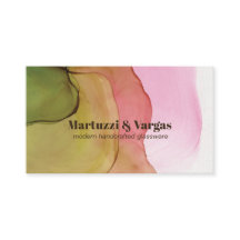 Modisch Green Pink & Amber Alcohol Ink Art