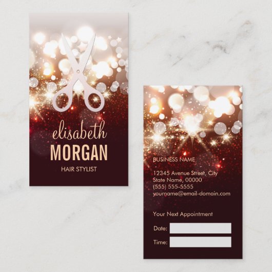 Modisch Hair Stylist Terminkarte (Vorne/Hinten)