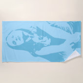 Modisch Light Blue Dancing Girl Silhouette Strandtuch (Vorderseite)
