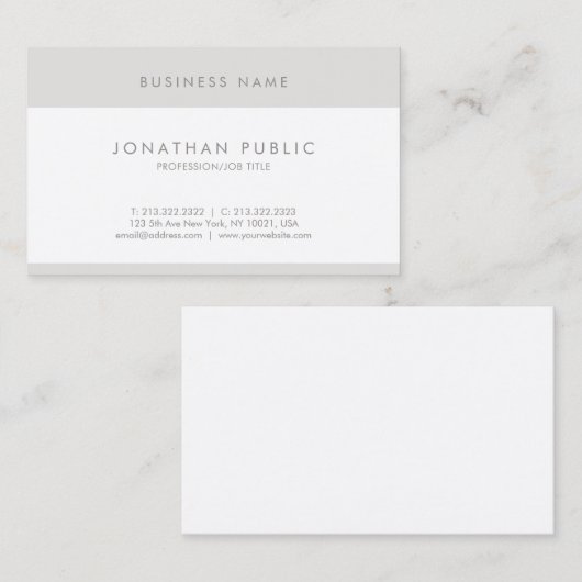 Modisch Minimalistisch Moderner Schlichter Einfach Visitenkarte (Vorne/Hinten)