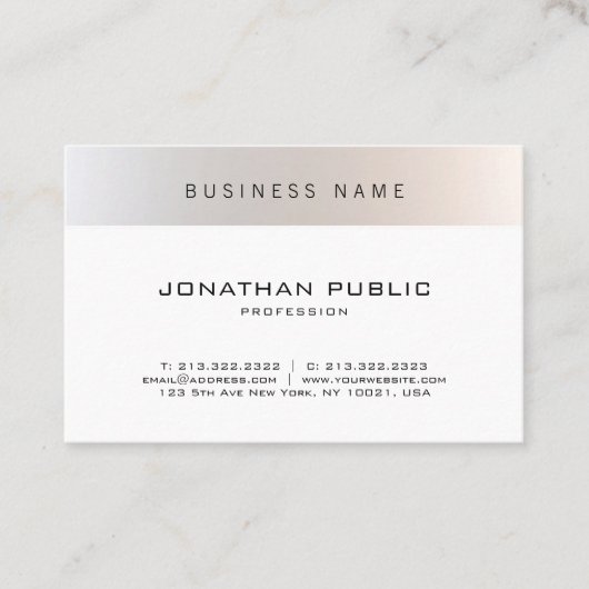 Modisch modern Minimalistisch Beruflich Schlicht Visitenkarte (Vorderseite)