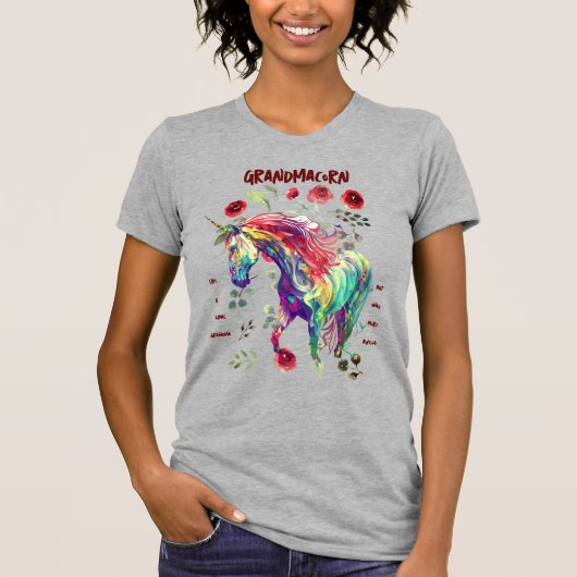 Modisch Oma Unicorn T-Shirt (Vorderseite)