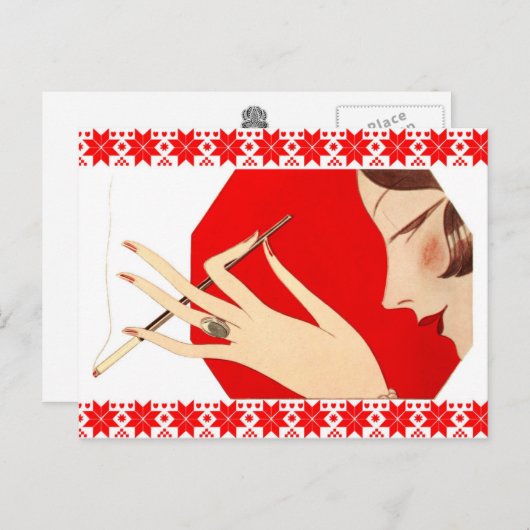 Modisch Rauchen Postkarte (Vorne/Hinten)