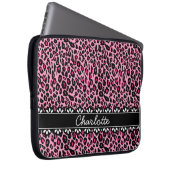 Modisch rosa Leopard Print and Lace Laptopschutzhülle (Vorne Rechts)