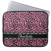 Modisch rosa Leopard Print and Lace Laptopschutzhülle (Vorderseite)