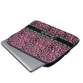 Modisch rosa Leopard Print and Lace Laptopschutzhülle (Vorne Knopf)