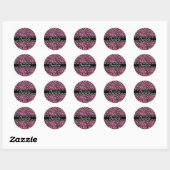Modisch rosa Leopard Print and Lace Runder Aufkleber (Blatt)