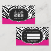Modisch rosa schwarz Zebra Print Termin (Vorne/Hinten)