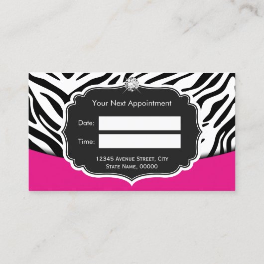 Modisch rosa schwarz Zebra Print Termin (Rückseite)