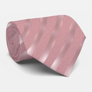 Modisch Rose Gold Glitzer Striping Vorlage Elegant Krawatte