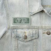 Modisch Sage Green Zickzack: Einzigartig Mit Monog Namensschild (Beispiel)