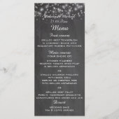 Modisch-schicke Glitzern-Chalkboard-Hochzeitsmenü Menükarte (Vorderseite)