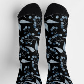 Modisch Schwarz mit blauen Botanicals Berries Socken (Oben)