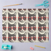 Modisch-stylische Wasserfarbenkatze Seidenpapier (Basteln)