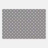 Modisch Titanium Gray, White Polka Dot Pattern Geschenkpapier Set (Vorderseite 2)
