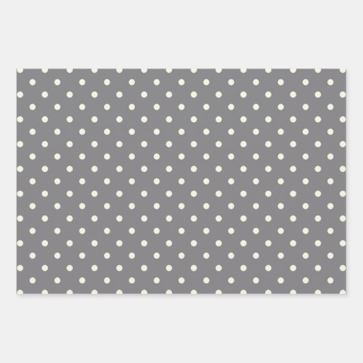 Modisch Titanium Gray, White Polka Dot Pattern Geschenkpapier Set (Vorderseite)