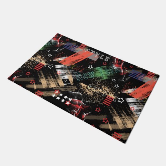 Modische abstrakte Grunge Fußmatte (Schrägansicht)