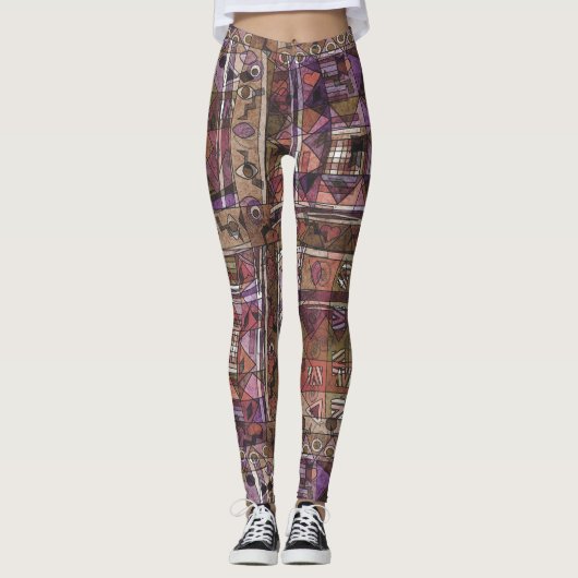 Modische afrikanische abstrakte Stämme Leggings (Vorderseite)