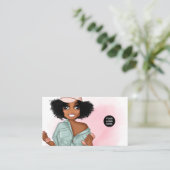 Modische Afro Fitness Instructor Girl Business Visitenkarte (Stehend Vorderseite)