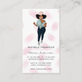 Modische Afro Fitness Instructor Girl Business Visitenkarte (Rückseite)