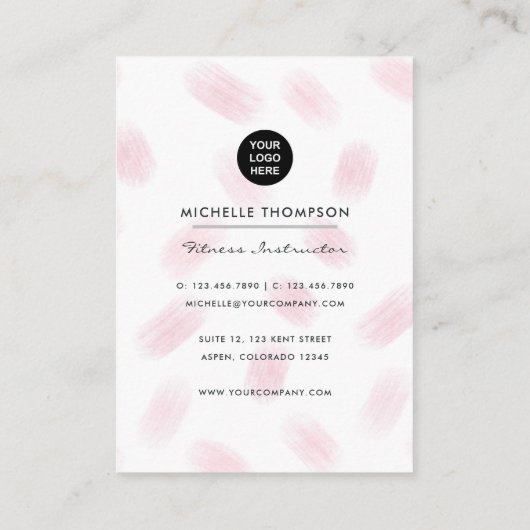 Modische Afro Fitness Instructor Girl Business Visitenkarte (Rückseite)