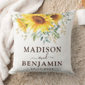 Modische Aquarell Boho Sonnenblume-Garten-Hochzeit Kissen (Decke)