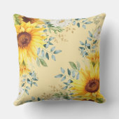Modische Aquarell Boho Sonnenblume-Garten-Hochzeit Kissen (Rückseite)