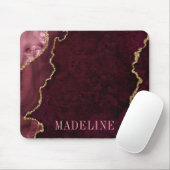 Modische Aquarellfarben-Rose Gold Marmorgeode Mousepad (Mit Mouse)