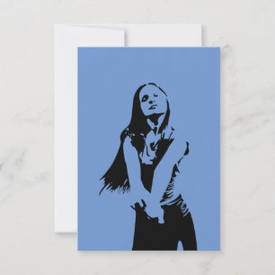Modische Black Dancing Girl Silhouette Karte