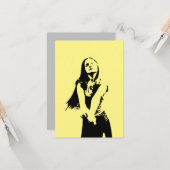 Modische Black Dancing Girl Silhouette Karte (Vorderseite/Rückseite Beispiel)