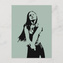 Modische Black Dancing Girl Silhouette Postkarte