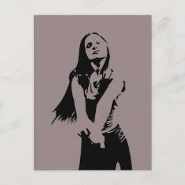 Modische Black Dancing Girl Silhouette Postkarte