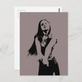 Modische Black Dancing Girl Silhouette Postkarte (Vorne/Hinten)