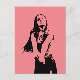Modische Black Dancing Girl Silhouette Postkarte