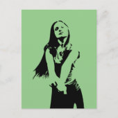 Modische Black Dancing Girl Silhouette Postkarte (Vorderseite)