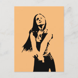 Modische Black Dancing Girl Silhouette Postkarte