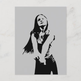 Modische Black Dancing Girl Silhouette Postkarte