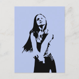 Modische Black Dancing Girl Silhouette Postkarte