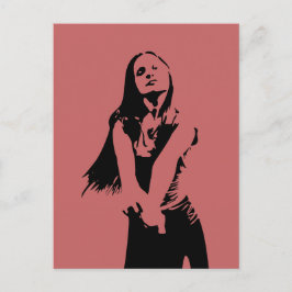 Modische Black Dancing Girl Silhouette Postkarte