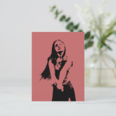 Modische Black Dancing Girl Silhouette Postkarte (Stehend Vorderseite)