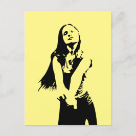 Modische Black Dancing Girl Silhouette Postkarte